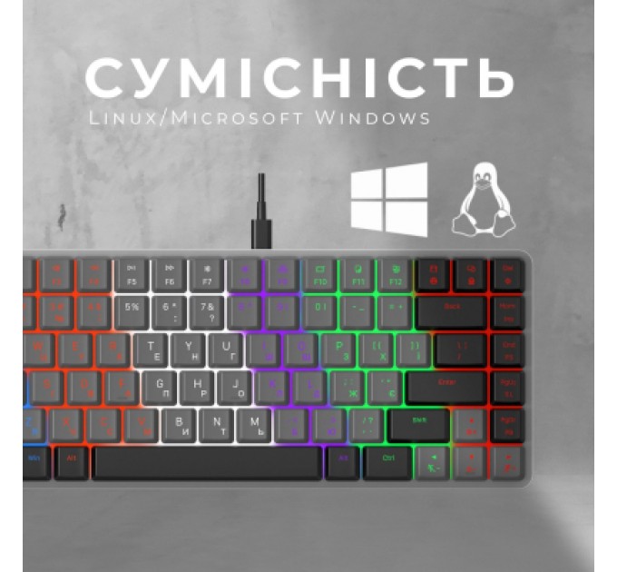 GamePro Клавіатура GamePro MK140R Red Swich Low Profile USB Dark Gray (MK140R)