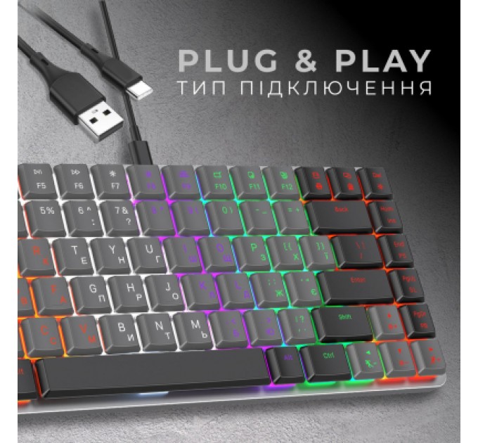 GamePro Клавіатура GamePro MK140R Red Swich Low Profile USB Dark Gray (MK140R)
