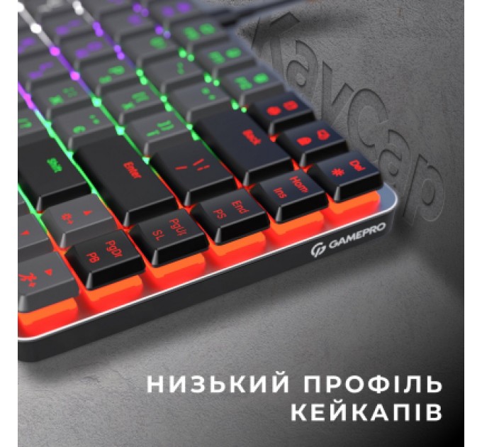 GamePro Клавіатура GamePro MK140R Red Swich Low Profile USB Dark Gray (MK140R)