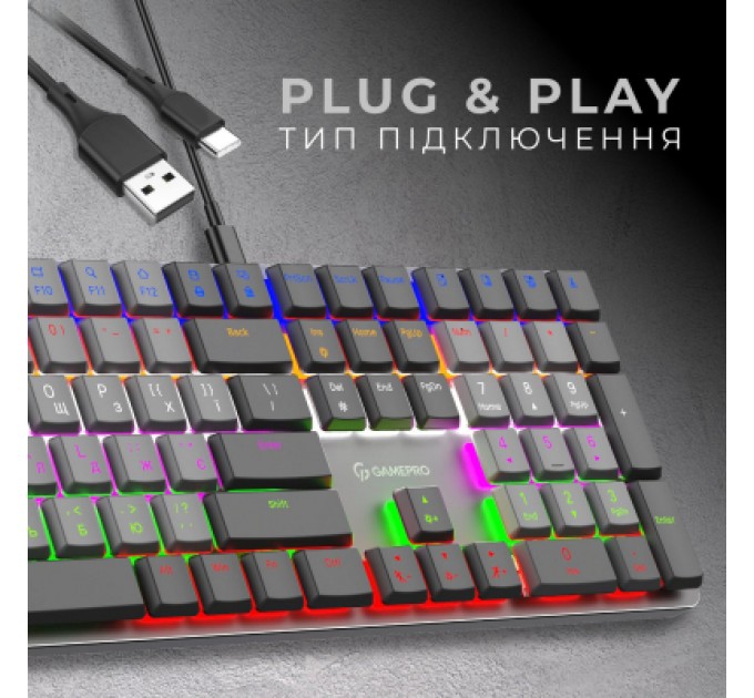 GamePro Клавіатура GamePro MK145R Red Swich Low Profile USB Dark Gray (MK145R)