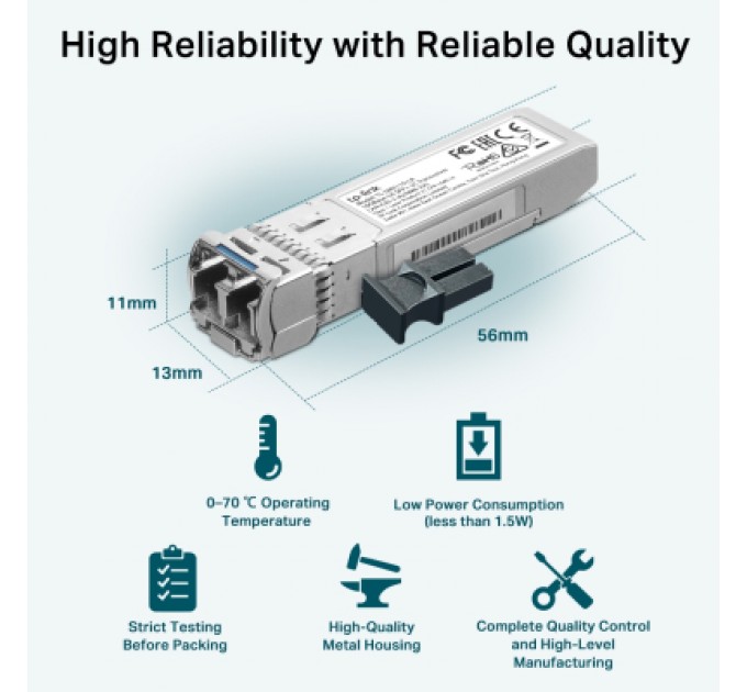 TP-Link Модуль SFP Transceiver SFP+ 10GBase-LR, SM, 10km, LC TP-Link (TL-SM5110-LR)