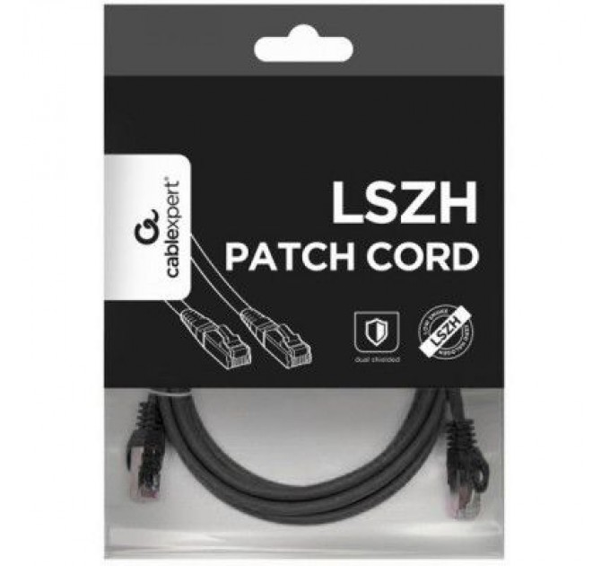 Cablexpert Патч-корд 2м S/FTP Cat 6A CU LSZH black Cablexpert (PP6A-LSZHCU-BK-2M)