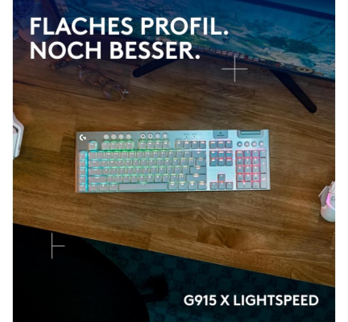 Logitech Клавіатура Logitech G915 X Lightspeed Switch-Tactile Wireless/Bluetooth/USB UA White (920-012690)
