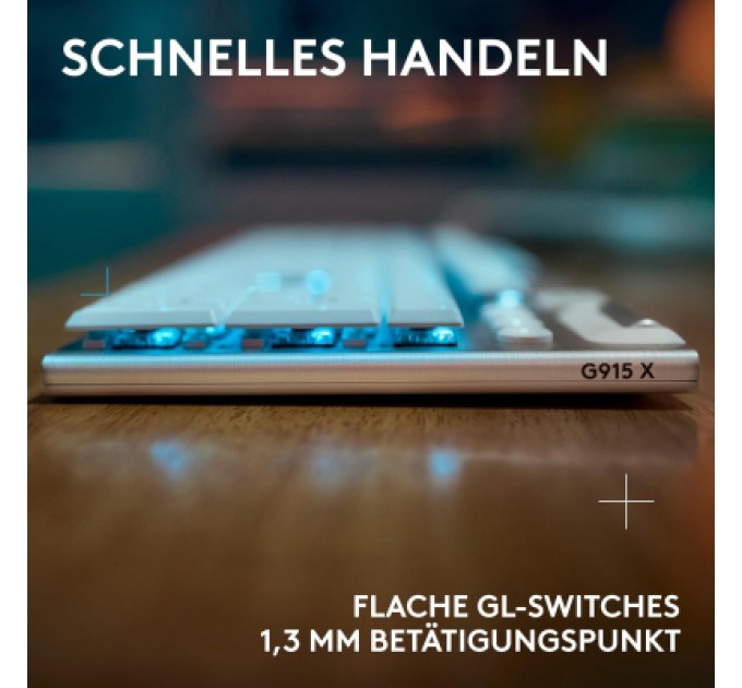 Logitech Клавіатура Logitech G915 X Lightspeed Switch-Tactile Wireless/Bluetooth/USB UA White (920-012690)