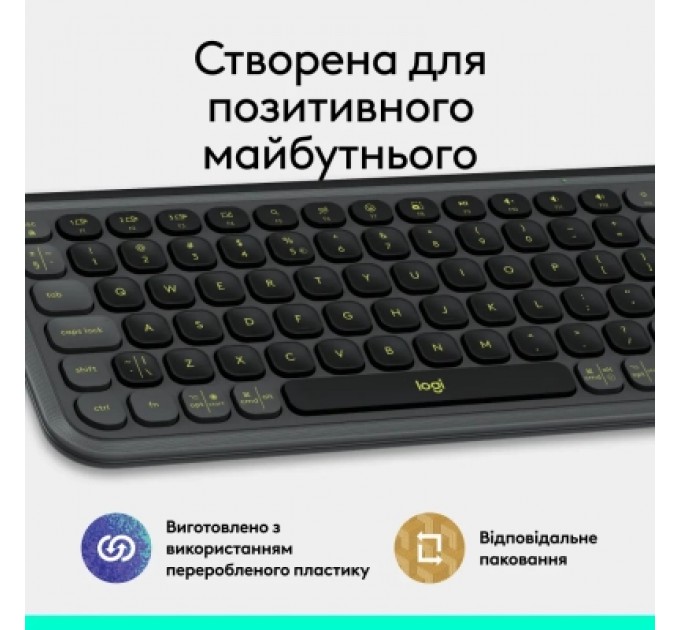 Logitech Клавіатура Logitech POP Icon Keys Bluetooth UA Graphite (920-013157)