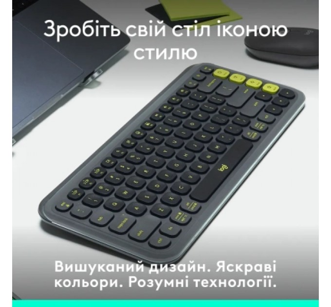 Logitech Клавіатура Logitech POP Icon Keys Bluetooth UA Graphite (920-013157)