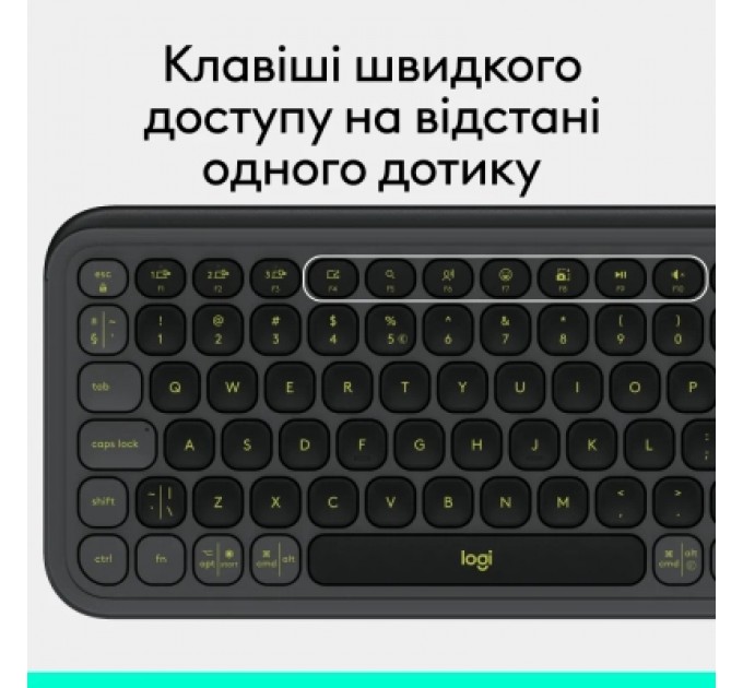 Logitech Клавіатура Logitech POP Icon Keys Bluetooth UA Graphite (920-013157)
