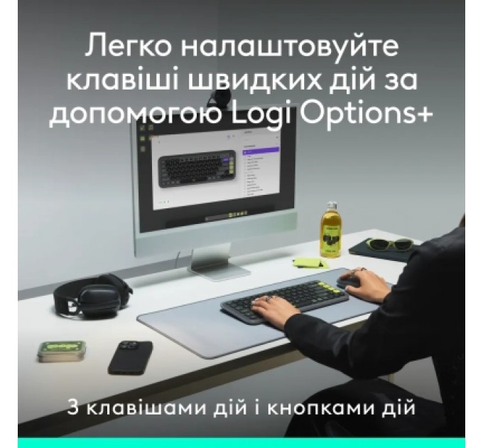 Logitech Комплект Logitech POP Icon Combo Bluetooth UA Graphite (920-013156)