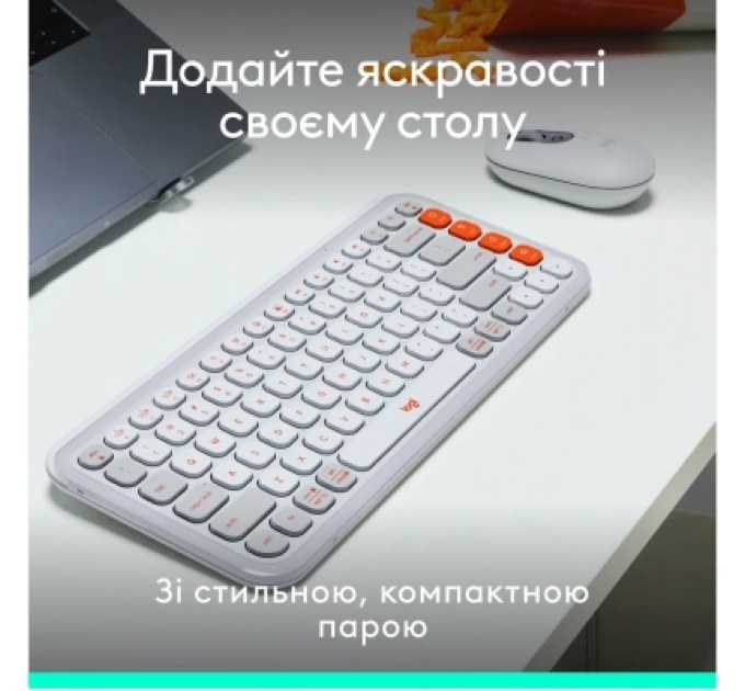 Logitech Комплект Logitech POP Icon Combo Bluetooth UA Off-White (920-013141)