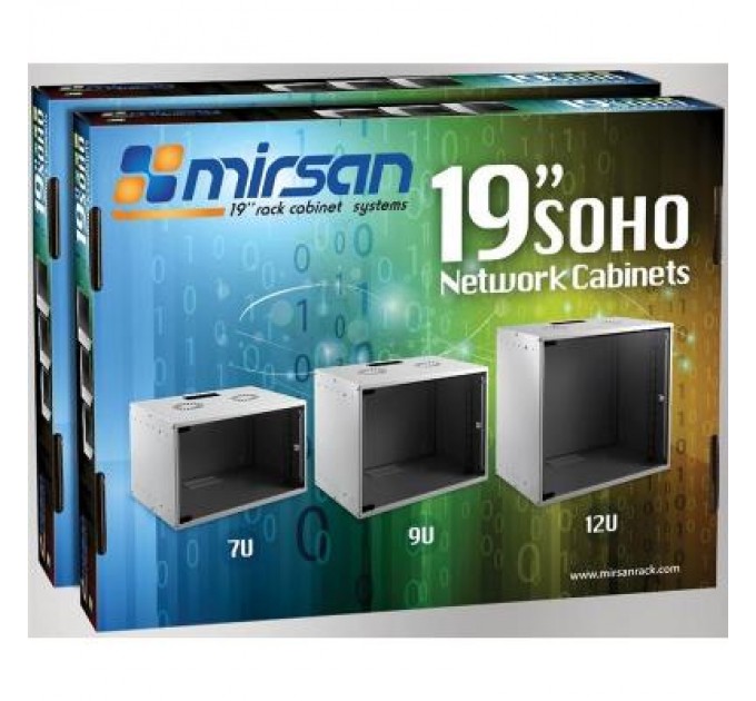 Mirsan Шафа настінна Mirsan SOHO 7U 19" 535x400, RAL 7035 (MR.SOH07U40DE.02)