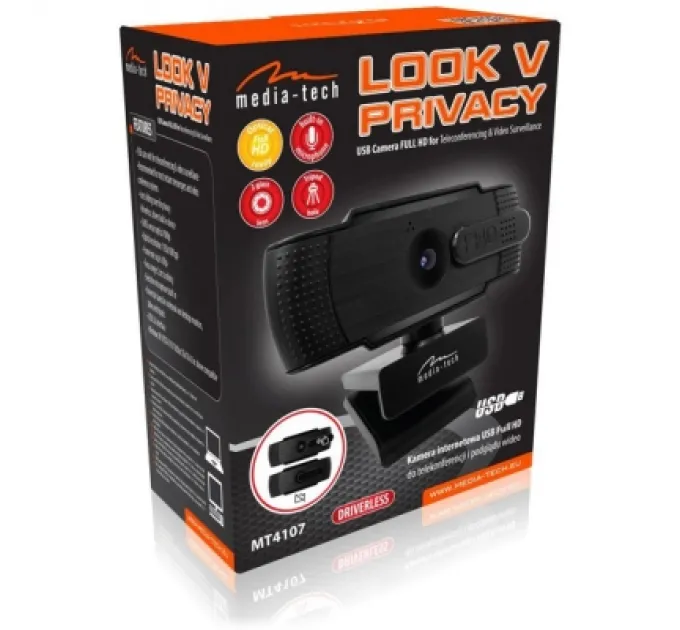Media-Tech Веб-камера Media-Tech Look V Privacy Full HD Black (MT4107)