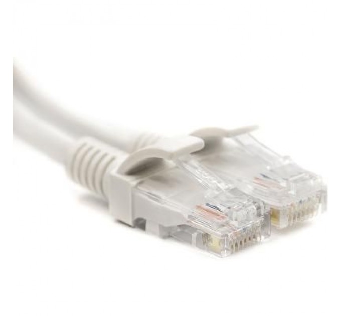 PowerPlant Патч-корд 0.5м, UTP, cat.5e, CU, white PowerPlant (CA911530)