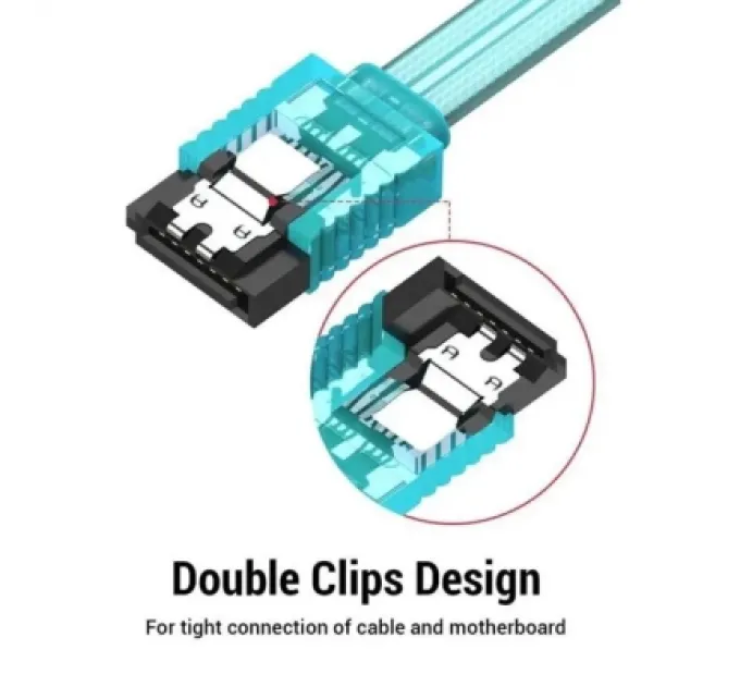 Vention Кабель для передачі даних SATA 3.0 7pin F/F 0.5m L Blue Vention (KDDSD)