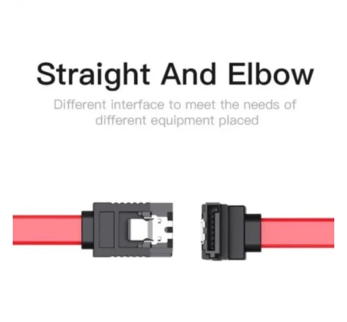 Vention Кабель для передачі даних SATA 3.0 7pin F/F 0.5m L Red Vention (KDDRD)