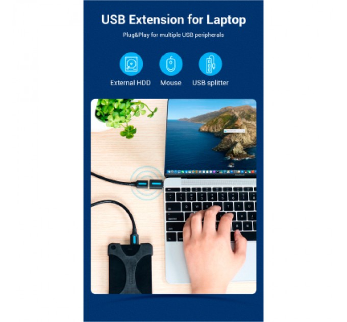 Vention Перехідник USB 2.0 Type-C to USB AF (OTG) Vention (CDTB0)
