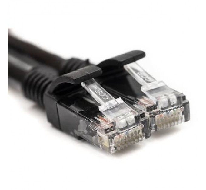 PowerPlant Патч-корд 2м, UTP, cat.5e, CU, black PowerPlant (CA911561)