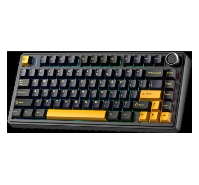 Aula Клавіатура Aula F75 Gasket Greywood V3 switch Hot-Swap PBT Wireless/Bluetooth/USB Black (6948391208626)