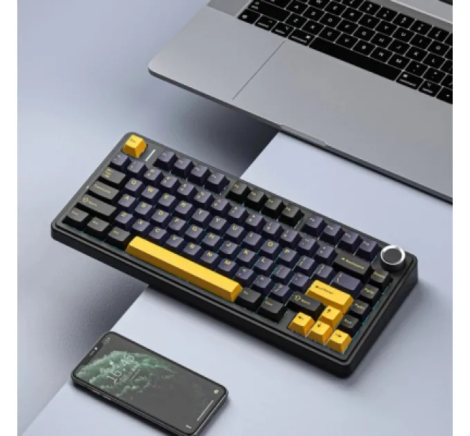 Aula Клавіатура Aula F75 Gasket Greywood V3 switch Hot-Swap PBT Wireless/Bluetooth/USB Black (6948391208626)