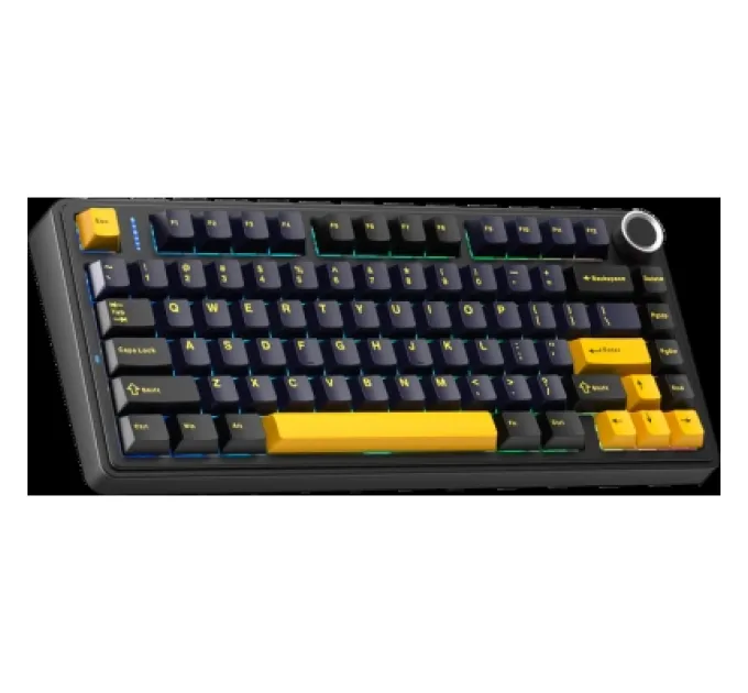 Aula Клавіатура Aula F75 Gasket Greywood V3 switch Hot-Swap PBT Wireless/Bluetooth/USB Black (6948391208626)