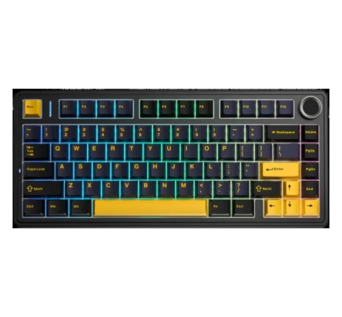 Aula Клавіатура Aula F75 Gasket Greywood V3 switch Hot-Swap PBT Wireless/Bluetooth/USB Black (6948391208626)