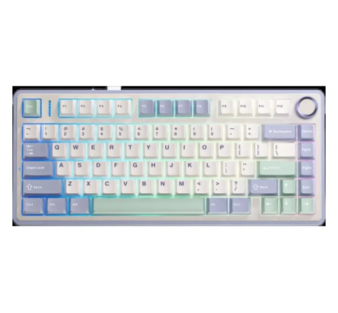 Aula Клавіатура Aula F75 Gasket Greywood V3 switch Hot-Swap PBT Wireless/Bluetooth/USB White (6948391208640)