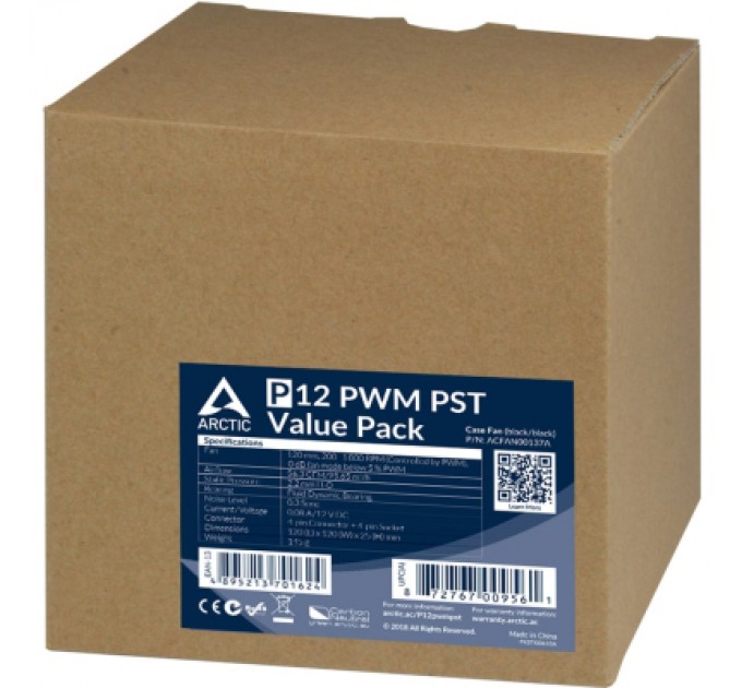 Arctic Кулер до корпусу Arctic P12 PWM PST 5pcs (ACFAN00137A)