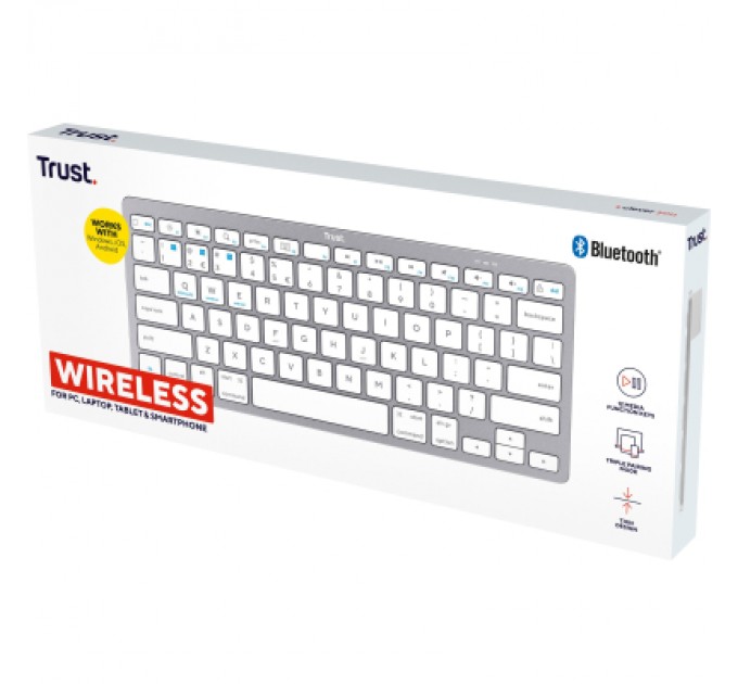 Trust Клавіатура Trust Basics Bluetooth UA White (25486)