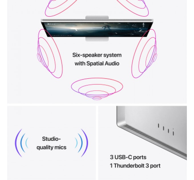 Apple Монітор Apple Studio Display - Standard Glass - Tilt- and Height-Adj (MK0Q3GU/A)