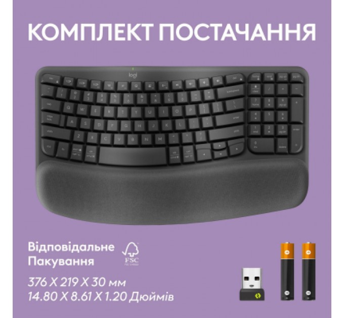 Logitech Клавіатура Logitech Wave Keys For Business Bluetooth/Wireless UA Black (920-012334)