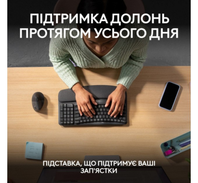 Logitech Клавіатура Logitech Wave Keys For Business Bluetooth/Wireless UA Black (920-012334)