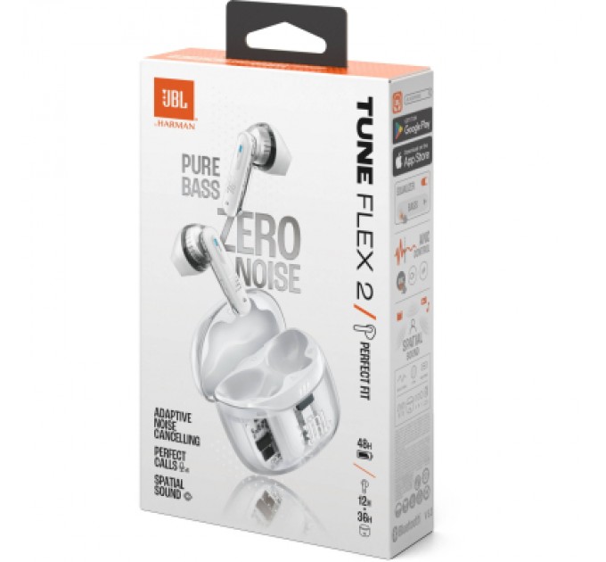 JBL Навушники JBL Tune Flex 2 Ghost White (JBLTFLEX2GWHT)