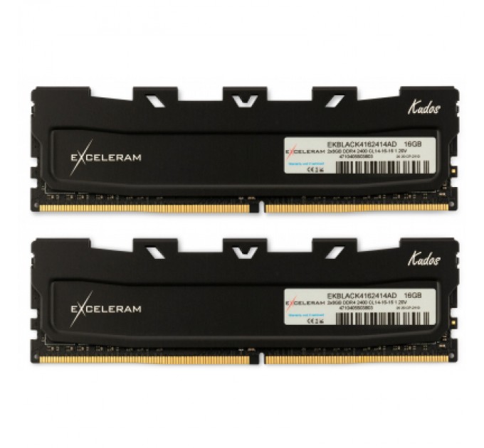 eXceleram Модуль пам'яті для комп'ютера DDR4 16GB (2x8GB) 3200 MHz Kudos Black eXceleram (EKBLACK4163216AD)