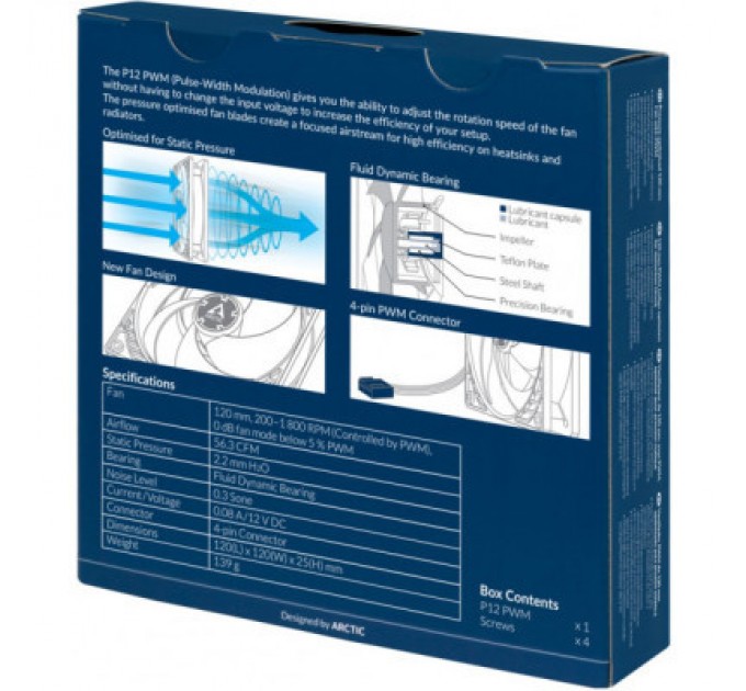 Arctic Кулер до корпусу Arctic P12 Silent Black (ACFAN00130A)