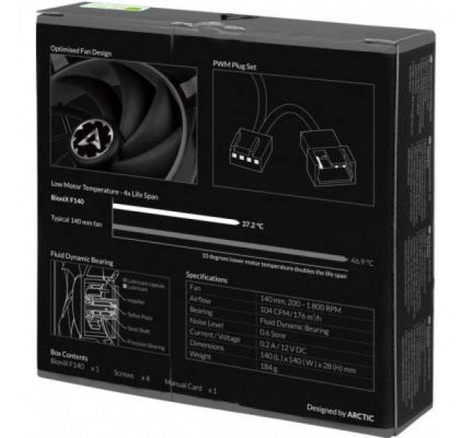 Arctic Кулер до корпусу Arctic BioniX F140 Grey (ACFAN00161A)