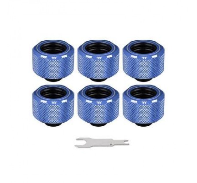 ThermalTake Фітинг для СРО ThermalTake Pacific C-Pro G1/4 PETG 16mm OD Fitting Kit - Blue (CL-W210-CU00BU-B)