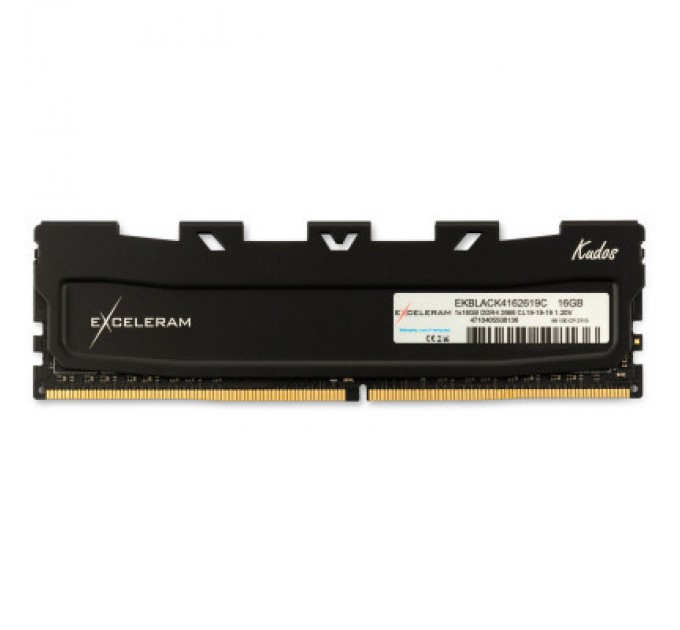 eXceleram Модуль пам'яті для комп'ютера DDR4 16GB 2666 MHz Black Kudos eXceleram (EKBLACK4162619C)