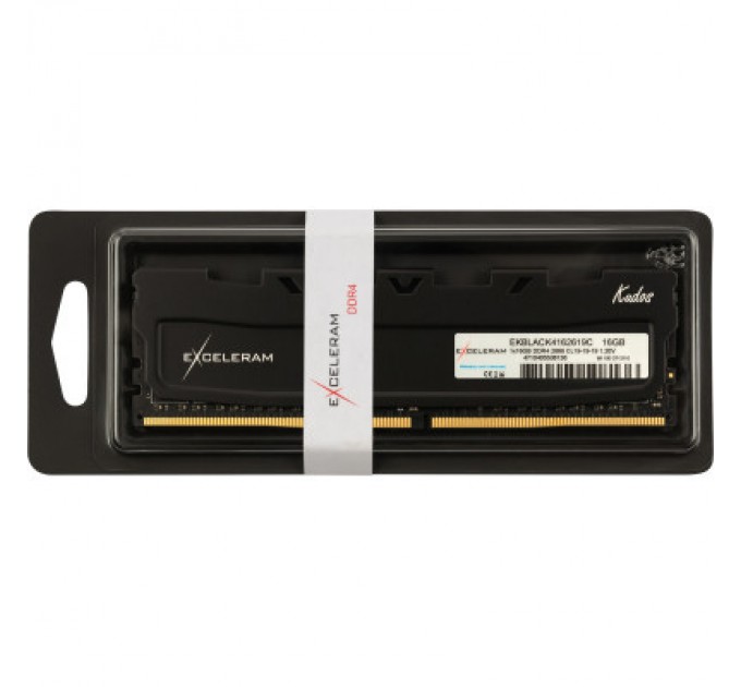 eXceleram Модуль пам'яті для комп'ютера DDR4 16GB 2666 MHz Black Kudos eXceleram (EKBLACK4162619C)