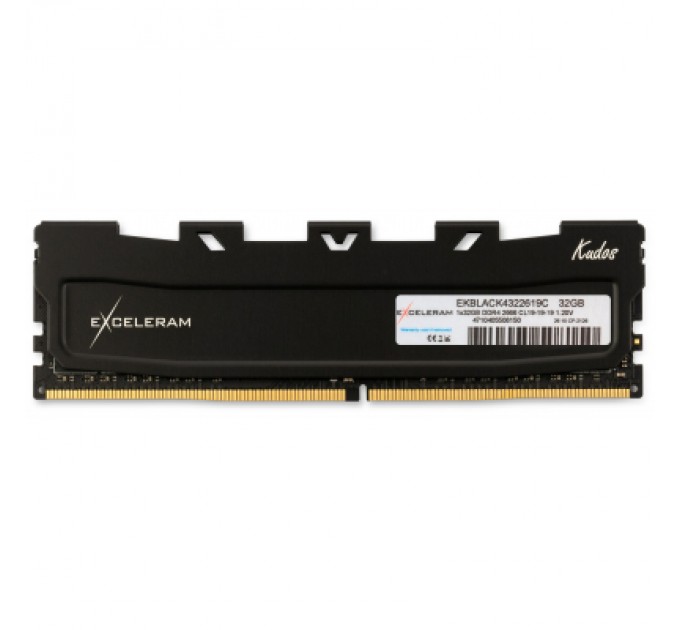 eXceleram Модуль пам'яті для комп'ютера DDR4 32GB 2666 MHz Black Kudos eXceleram (EKBLACK4322619C)