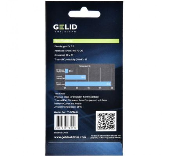 Gelid Solutions Термопрокладка Gelid Solutions GP-Ultimate 90x50x0.5 mm (TP-GP04-A)