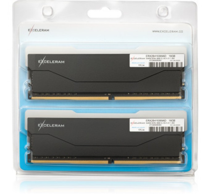 eXceleram Модуль пам'яті для комп'ютера DDR4 16GB (2x8GB) 3600 MHz RGB X2 Series Black eXceleram (ERX2B416369AD)