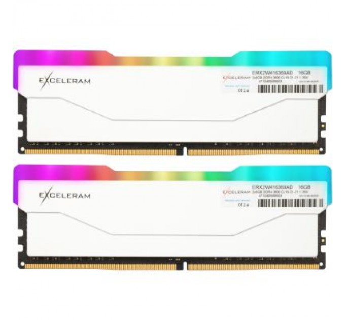 eXceleram Модуль пам'яті для комп'ютера DDR4 16GB (2x8GB) 3600 MHz RGB X2 Series White eXceleram (ERX2W416369AD)