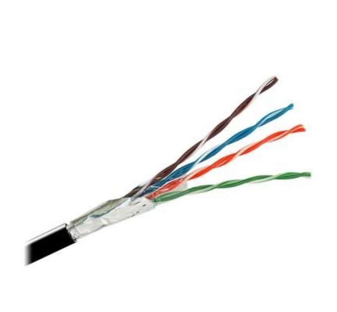 Kingda Кабель мережевий Kingda UTP 305м, cat 5e, CU, 4 pairs, 24AWG, PE, outside, black (KDUT8013)