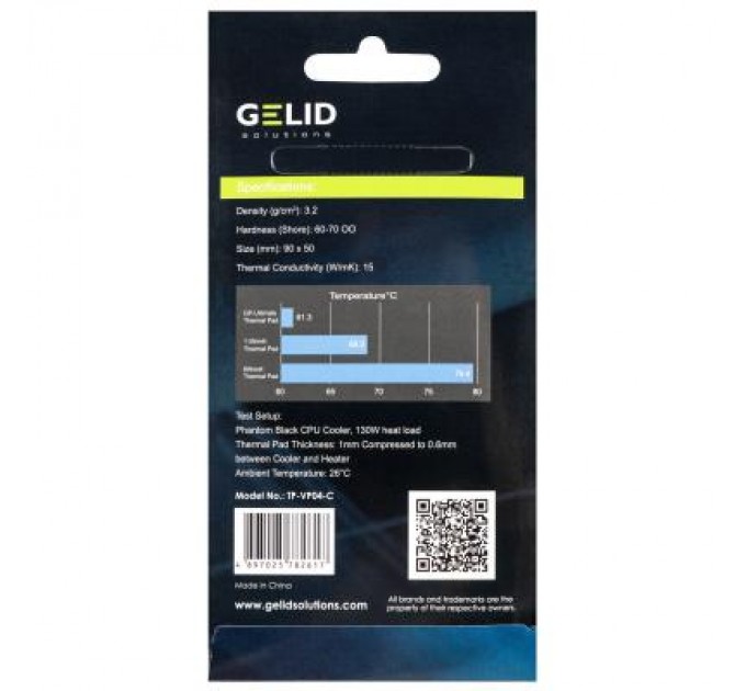 Gelid Solutions Термопрокладка Gelid Solutions GP-Ultimate Thermal Pad 90x50x1.5 mm, 2 шт (TP-VP04-C)