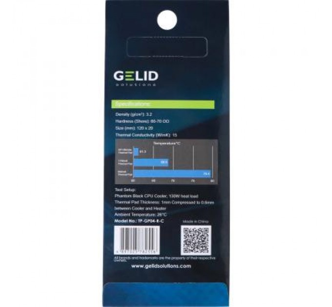 Gelid Solutions Термопрокладка Gelid Solutions 15W/mK 120x20x1.0 mm (TP-GP04-R-B)