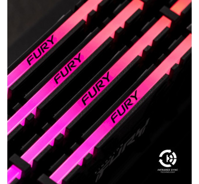 Kingston Fury (ex.HyperX) Модуль пам'яті для комп'ютера DDR4 16GB (2x8GB) 3600 MHz Fury Renegade RGB Kingston Fury (ex.HyperX) (KF436C16RBAK2/16)