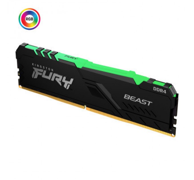 Kingston Fury (ex.HyperX) Модуль пам'яті для комп'ютера DDR4 8GB 3600 MHz Fury Beast RGB Kingston Fury (ex.HyperX) (KF436C17BBA/8)