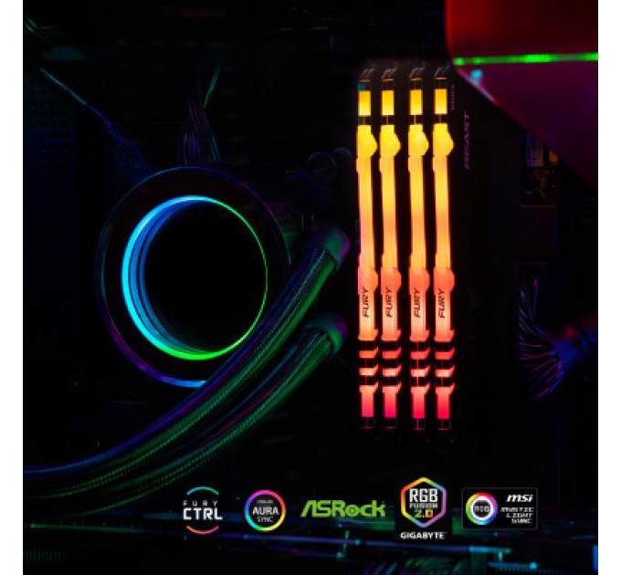 Kingston Fury (ex.HyperX) Модуль пам'яті для комп'ютера DDR4 8GB 3600 MHz Fury Beast RGB Kingston Fury (ex.HyperX) (KF436C17BBA/8)