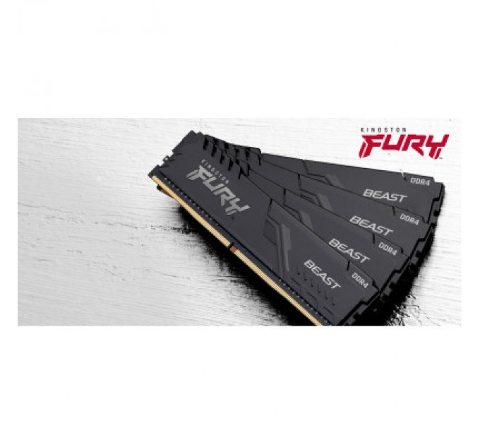 Kingston Fury (ex.HyperX) Модуль пам'яті для комп'ютера DDR4 64GB (2x32GB) 3600 MHz Fury Beast Black Kingston Fury (ex.HyperX) (KF436C18BBK2/64)