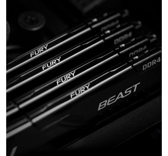 Kingston Fury (ex.HyperX) Модуль пам'яті для комп'ютера DDR4 16GB (2x8GB) 3733 MHz Fury Beast Black Kingston Fury (ex.HyperX) (KF437C19BBK2/16)