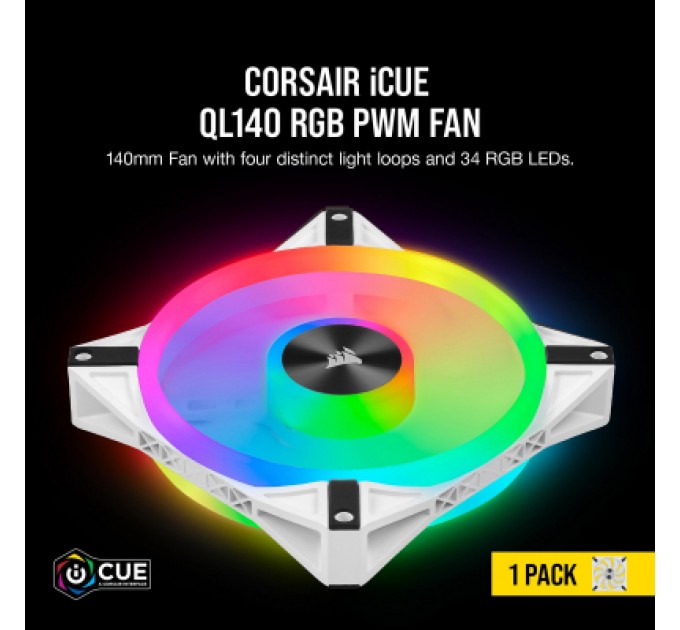 Corsair Кулер до корпусу Corsair iCUE QL140 RGB (CO-9050105-WW)